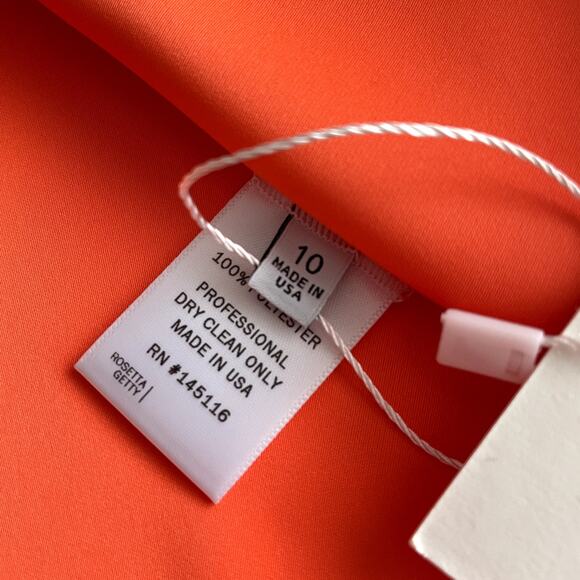 NWT Rosetta Getty Twist Front Slip Dress Size 10 Orange Fluid Satin - Picture 12 of 16